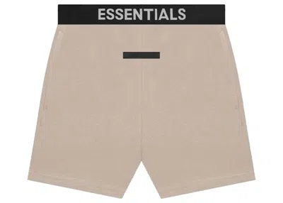 Pre-owned Fear Of God Men's  Essentials Lounge Short In Tan