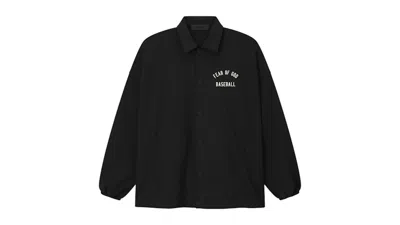 Pre-owned Fear Of God Men's  Essentials Mlb Coaches Jacket In Black