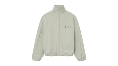 Pre-owned Fear Of God Men's  Essentials Modern Piping Track Jacket In Abbey Stone/ Abbey Stone