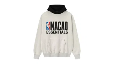 Pre-owned Fear Of God Men's  Essentials Nba Macao Sport Hoodie In Light Heather/black