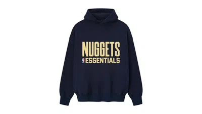 Pre-owned Fear Of God Men's  Essentials Nuggets Sport Hoodie In Midnigth Navy Blue
