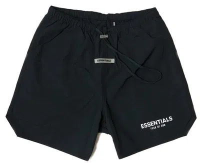 Pre-owned Fear Of God Men's  Essentials Nylon Active Shorts In Black