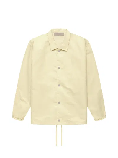 Pre-owned Fear Of God Men's  Essentials Nylon Coaches Jacket In Canary