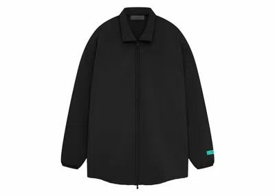 Pre-owned Fear Of God Men's  Essentials Nylon Filled Shirt Jacket In Jet Black