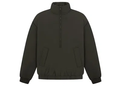 Pre-owned Fear Of God Men's  Essentials Nylon Puffer Jacket In Off Black