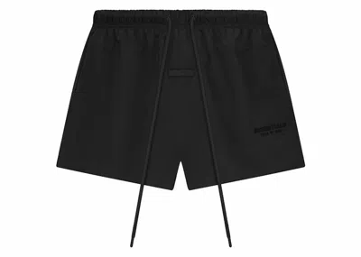 Pre-owned Fear Of God Men's  Essentials Nylon Running Short In Jet Black