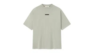 Pre-owned Fear Of God Men's  Essentials Pique 90's Short Sleeve Tee Shirt In Abbey Stone In Gray
