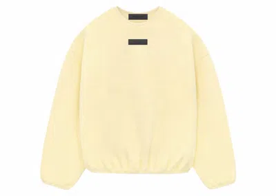 Pre-owned Fear Of God Men's  Essentials Polar Fleece Crewneck Sweatshirt In Garden Yellow