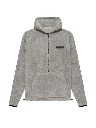 Pre-owned Fear Of God Men's  Essentials Polar Fleece Half Zip Hoodie In Dark Oatmeal