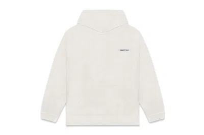 Pre-owned Fear Of God Men's  Essentials Polar Fleece Hoodie/light Heatherheather/light Heather In Oatmeal/oatme