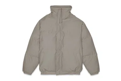 Pre-owned Fear Of God Men's  Essentials Puffer Jacket In Cement In Gray