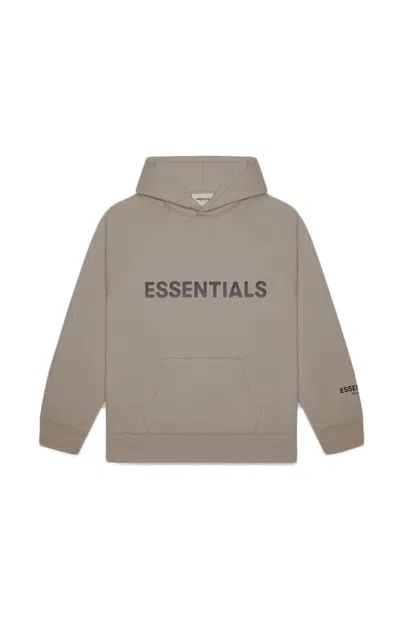 Pre-owned Fear Of God Men's  Essentials Pullover Hoodie Applique Logo In Taupe