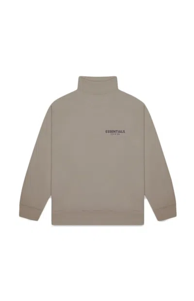 Pre-owned Fear Of God Men's  Essentials Pullover Mockneck Sweatshirt In Taupe In Brown