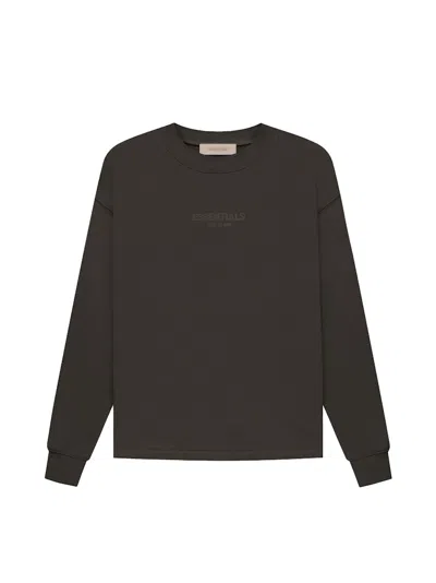 Pre-owned Fear Of God Men's  Essentials Relaxed Crewneck Sweatshirt (fw22) In Off Black