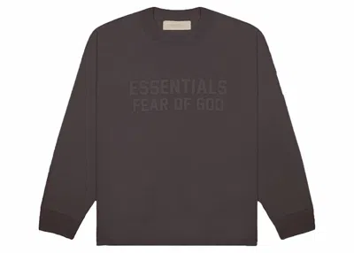 Pre-owned Fear Of God Men's  Essentials Relaxed Crewneck Sweatshirt (ss23) In Off Black