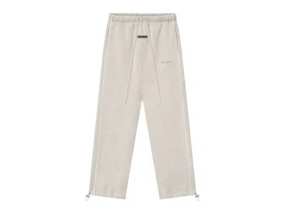 Pre-owned Fear Of God Men's  Essentials Relaxed Fleece Piping Sweatpant In Heather Stone/cloud White