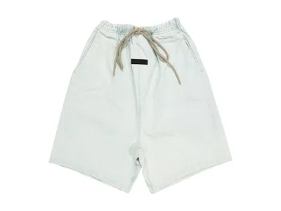 Pre-owned Fear Of God Men's  Essentials Relaxed Short In Light Wash Denim