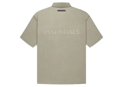 Pre-owned Fear Of God Men's  Essentials Short Sleeve Polo Shirt In Pistachio