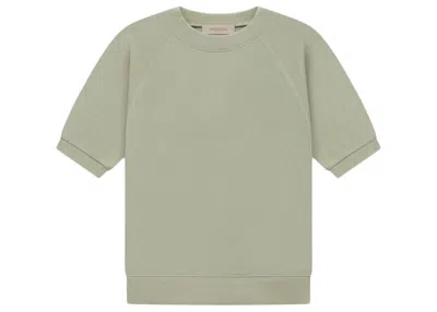 Pre-owned Fear Of God Men's  Essentials Short Sleeve Raglan Crewneck Sweatshirt In Seafoam