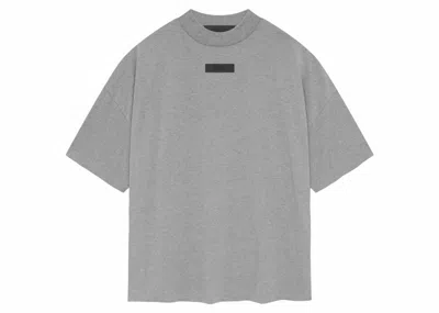 Pre-owned Fear Of God Men's  Essentials Short Sleeve Tee Shirt In Dark Heather Oatmeal