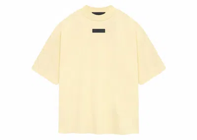 Pre-owned Fear Of God Men's  Essentials Short Sleeve Tee Shirt In Garden Yellow