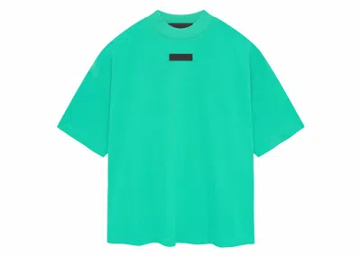Pre-owned Fear Of God Men's  Essentials Short Sleeve Tee Shirt In Mint Leaf