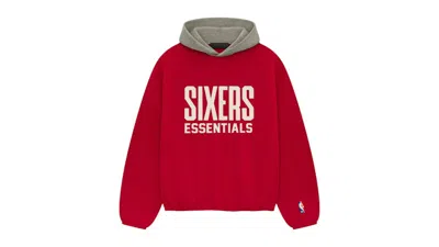 Pre-owned Fear Of God Men's  Essentials Sixers Hoodie In Red