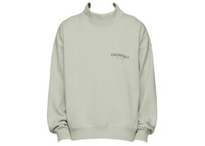 Pre-owned Fear Of God Men's  Essentials Ssense Exclusive Mock Neck Sweatshirt In Concrete
