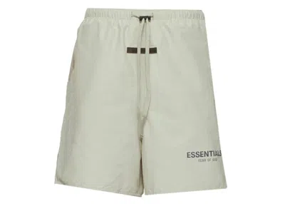 Pre-owned Fear Of God Men's  Essentials Ssense Exclusive Volley Shorts In Concrete In Gray