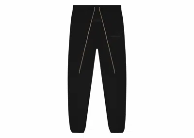 Pre-owned Fear Of God Men's  Essentials Sweatpants In Jet Black/tan