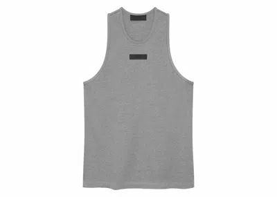 Pre-owned Fear Of God Men's  Essentials Tank Top In Dark Heather Oatmeal In Brown