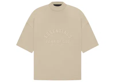 Pre-owned Fear Of God Men's  Essentials Tee Shirt In Dusty Beige