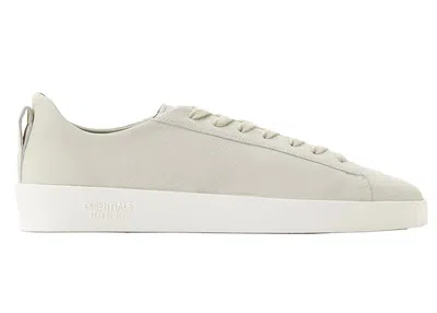 Pre-owned Fear Of God Men's  Essentials Tennis Low Sneakers In Cement/white