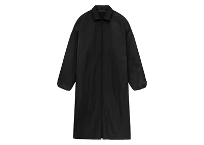 Pre-owned Fear Of God Men's  Essentials Textured Nylon Trench In Black