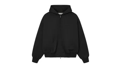 Pre-owned Fear Of God Men's  Essentials Twill Hooded Bomber In Jacket Jet Black