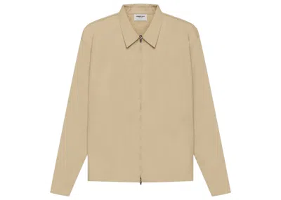Pre-owned Fear Of God Men's  Essentials Twill Shacket In Khaki In Brown
