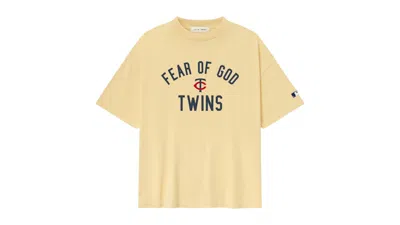 Pre-owned Fear Of God Men's  Essentials Twins 90's Tee Shirt In Italian Straw