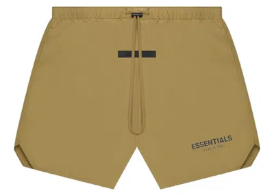 Pre-owned Fear Of God Men's  Essentials Volley Short In Amber In Orange