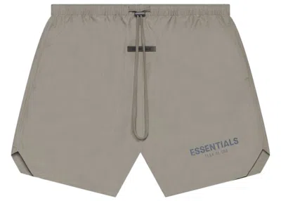 Pre-owned Fear Of God Men's  Essentials Volley Short In Taupe In Brown