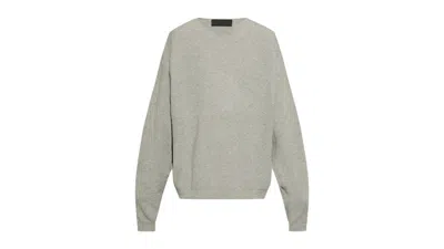 Pre-owned Fear Of God Men's  Essentials Waffle Crewneck Sweatshirt Sweater In Dark Heather