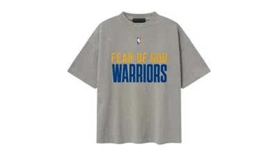 Pre-owned Fear Of God Men's  Essentials Warriors 90's Tee Shirt In Concrete Heather