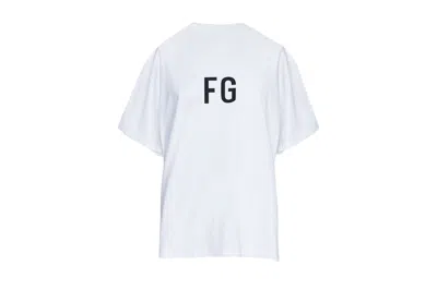 Pre-owned Fear Of God Men's  Fg' Logo T-shirt In White/black In Multi