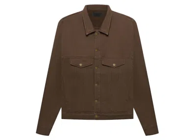 Pre-owned Fear Of God Men's  French Terry Trucker Jacket In Mocha