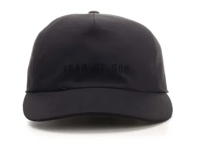 Pre-owned Fear Of God Men's  Logo Detailed Baseball Cap In Black