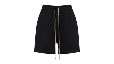 Pre-owned Fear Of God Men's  Long Drawstring Sweatshort In Black