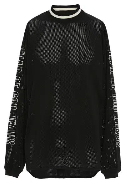 Pre-owned Fear Of God Men's  Mesh Motorcross Longsleeve Jersey In Black