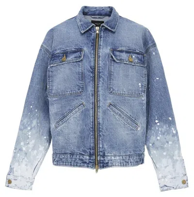 Pre-owned Fear Of God Men's  Selvedge Denim Painters Work Jacket In Vintage Indigo