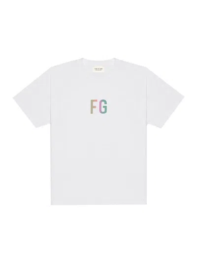 Pre-owned Fear Of God Men's  Short Sleeve 'fg' 3m Tee Shirt In White