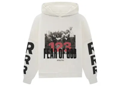 Pre-owned Fear Of God Men's  X Rrr123 Stop Running Hoodie In White