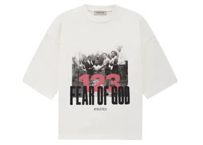 Pre-owned Fear Of God Men's  X Rrr123 Stop Running Tee Shirt In White